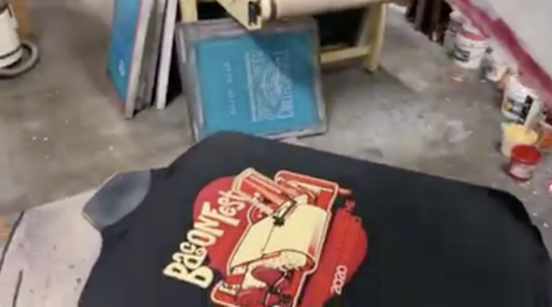 Printing the 2020 Baconfest Shirt !